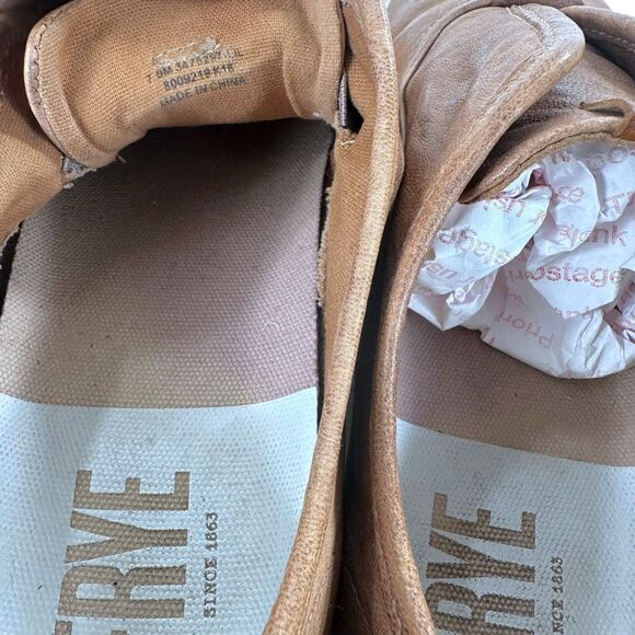 Frye Maya CVO Slip-on Distressed Tan Leather Sneakers Women’s Size 7 - Picture 3 of 9